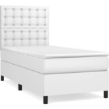 Maison Chic Box spring postelja - Vzmetna postelja z vzmetnico bela 90x200 cm umetno usnje SL14819, (21903652) Cene
