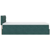 vidaXL Otomanski posteljni okvir z vzmetnico zelen 100x200 cm žamet | Shoptok.si