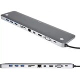 Kettz Adapter Tip C 11/1 4K HDMI/VGA/USBx3/AUX/SD/TF/USB-C/PD/Lan KT-1101G | Eponuda.com