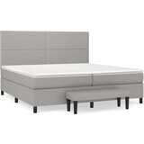  Box spring postelja z vzmetnico svetlo siva 200x200 cm blago, (20726703) | Shoptok.si