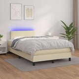  Krevet box spring s madracem LED krem 120x200cm od umjetne kože - Krema 120 x 200 cm Gladak dizajn | shoptok.hr