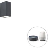 QAZQA Pametna stenska svetilka temno siva IP44 z 2 Wifi GU10 - Baleno Cene