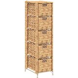 vidaXL Shranjevalna enota s 5 košarami 25,5x37x100 cm vodna hijacinta | Shoptok.si