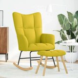  Gugalni stol s podnožnikom Svetlo rumena tkanina, (21814828) | Shoptok.si