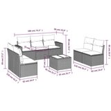 vidaXL 8-dijelni set vrtnih sofa od poliratana s jastucima svjetlosivi | shoptok.hr