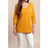 Fenzy Plus Size Majica S 3/4 Rokavi, Gorčična | Shoptok.si