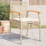 Maison Chic Vrtni stoli - Stol za vrt z blazinami 4 kosi bež poli ratan akacijev les JS2215, (21876680) | Shoptok.si