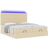  Otomanski okvir kreveta s madracima krem 180x200cm od tkanine | shoptok.hr