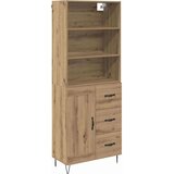 vidaXL Visok predalnik s predalom Umetni hrast 69,5 x 32,5 x 180 cm | Shoptok.si