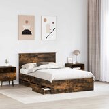  Krevetna konstrukcija s ladicama Dimljeni hrast 120 x 190 cm | shoptok.hr
