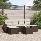  7-dijelni set vrtnih sofa od poliratana s jastucima smeđi | shoptok.hr