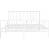 Metalni okvir kreveta uzglavlje i podnožje bijeli 150 x 200 cm | shoptok.hr