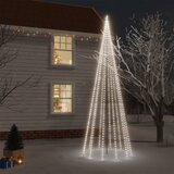 vidaXL Božično drevo s konico 732 hladno belih LED lučk 500 cm | Shoptok.si