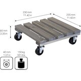 Wagner pomični podstavek za lončnice vintage, nosilnost 150 kg, de 2 kosa, dxš 290 x 290 mm, zeleno sive barve | Shoptok.si