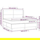  Box spring postelja z vzmetnico LED temno siva 160x200 cm blago, (20789483) | Shoptok.si