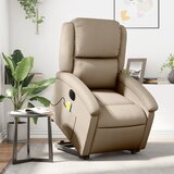 Maison Chic Električni masažni stol - Relax naslanjač s funkcijo vstajanja kapučino um. usnje, (22061841) | Shoptok.si
