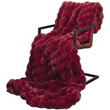  Lažni zec deka Bordeaux Crvena 130 x 150 cm Poliester | shoptok.hr