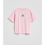 Reserved Pamučna majica kratkih rukava s vezom - pastelnoružičasto | shoptok.hr