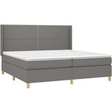 Box spring postelja z vzmetnico LED temno siva 200x200 cm blago, (20726062) | Shoptok.si