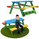 KADAX Vrtna klop Lesena klop za otroke z mizico za vrt, (5000361947) | Shoptok.si