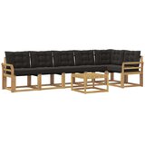 vidaXL Zunanja garnitura za sedenje z blazino 7 pcs Bela in črna, (5000280746) | Shoptok.si