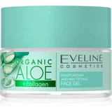 Eveline Cosmetics Organic Aloe+Collagen matirajoči gel za obraz 50 ml