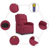  Masažni naslanjač s funkcijo vstajanja vinsko rdeč žamet, (20920760) | Shoptok.si