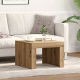 vidaXL Klubska miza artisan hrast 50 x 50 x 35 cm Konstruiran les | Shoptok.si
