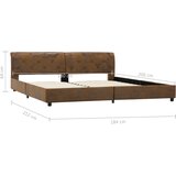  Okvir za krevet od umjetne brušene kože smeđi 180 x 200 cm | shoptok.hr