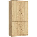 AKORD Garderobna Omara, 4 Vrata In 4 Police, Hrast Artisan, (5000331721) | Shoptok.si