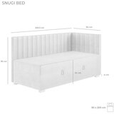 Ghado Bež kutni dječji krevet s prostorom za odlaganje s madracem 90x200 cm Snugi - | shoptok.hr