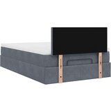vidaXL Otomanski posteljni okvir z vzmetnico siv 120x200 cm žamet | Shoptok.si