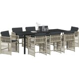  Vrtni set za objed 9 pcs Svijetlo siva Čelik s prahom premazan | shoptok.hr