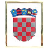 FOTEX Grb Republike Hrvatske metalni okvir srebrni, 35x50 cm | shoptok.hr