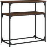 Maison Chic konzolna miza - miza ob steni rjav hrast 75x35,5x75 cm inženirski les, (21785786) Cene