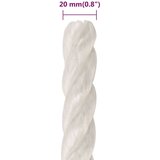 vidaXL Delovna vrv bela 20 mm 25 m polipropilen | Shoptok.si