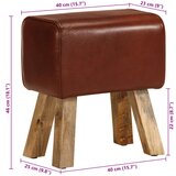 vidaXL Telovadna klop 38 cm rjava pravo usnje in trden mangov les | Shoptok.si