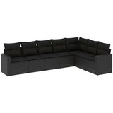vidaXL 7-dijelni set vrtnih sofa od poliratana s jastucima crni | shoptok.hr