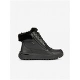 Geox Black Women's Ankle Leather Boots with Artificial Fur Dalyla - Women Cene