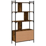  Regal za knjige s vratima boja hrasta 76,5x30x154,5 cm drveni | Shoptok.si