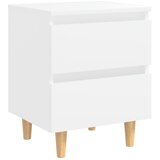 Maison Chic Nočna omarica - Nočna miza z nogami iz borovine bela 40x35x50 cm, (21687846) Cene