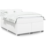 vidaXL Box spring postelja z vzmetnico bel 140x200 cm umetno usnje | Shoptok.si