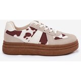 Boto Women's Platform Sneakers With Patches Beige Lincidi | Shoptok.si
