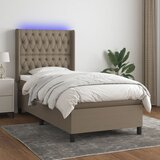 The Living Store Box spring postelja z vzmetnico LED taupe 80x200 cm blago - Box Spring Postelja, (21516526) Cene