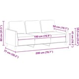  Trosjed crni 180 cm od umjetne kože | shoptok.hr