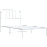 Metalni Kovinski posteljni okvir z vzglavjem bel 100x200 cm | Shoptok.si