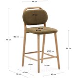 Kave Home Kaki zelen barski stol (višina sedeža 66 cm) Helda – | Shoptok.si