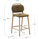 Kave Home Kaki zelena barska stolica (visine sjedala 66 cm) Helda – | shoptok.hr