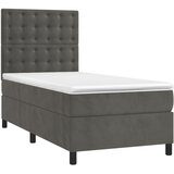 Box spring krevet s madracem tamnosivi 80 x 200 cm baršunasti | shoptok.hr
