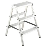 Dvostruke ljestve s gazištem (2 x 3 stepenice, Radna visina: 2,22 m, Aluminij)